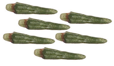 Dollhouse Miniature Okra, 6Pc